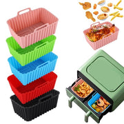 Set rettangolare di 5 pezzi, 5 colori, forme per muffin in silicone per alimenti, adatto per air fryer, resistente a temperature elevate, forme per torte e cottura.