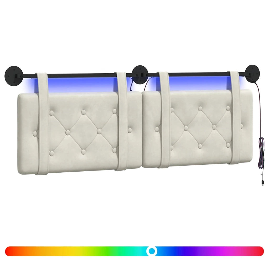 Testiera sospesa Con luce LED Crema Velluto 3424146