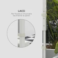 Set 2 Pareti per Gazebo 3x3 m e 3x6m con Finestre e Tende Avvolgibili, 295x195cm, Bianco
