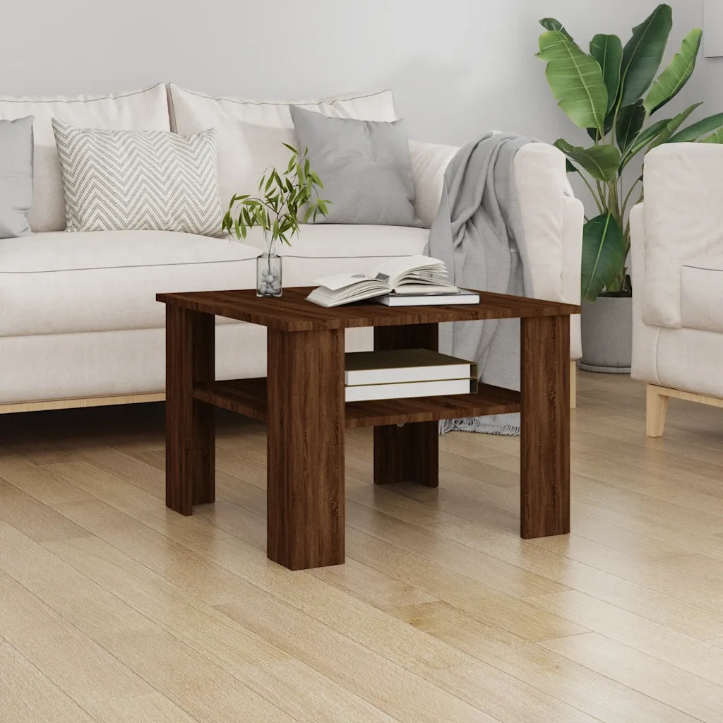 Tavolino Salotto Rovere Marrone 60x60x42 cm Legno Multistrato	 cod mxl 6737