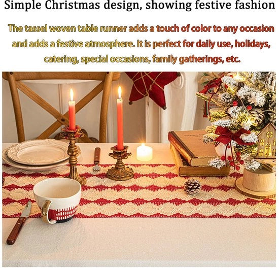 Tavolo da Pranzo in Tela con Bottoni - 30 x 180 cm - Materiale Soffice con Piumini - Tovaglia da Tavolo