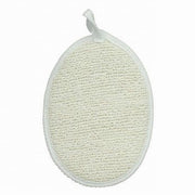 Trade Shop - Spugna Per Doccia Bagno Esfoliante Cura Pelle Corpo 13x18 Cm Bianca Ovale 79642 -
