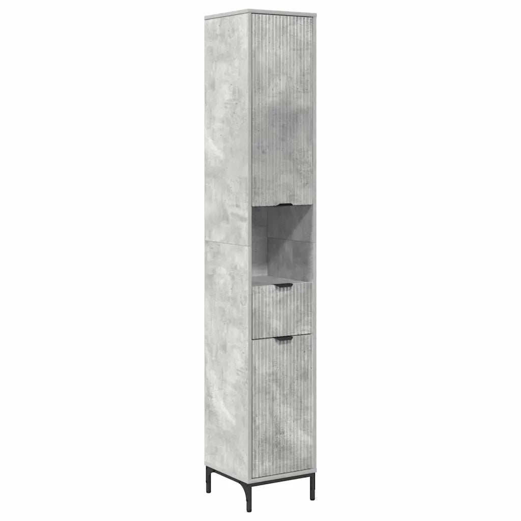Set di mobili per il bagno con cassetto Grigio cemento