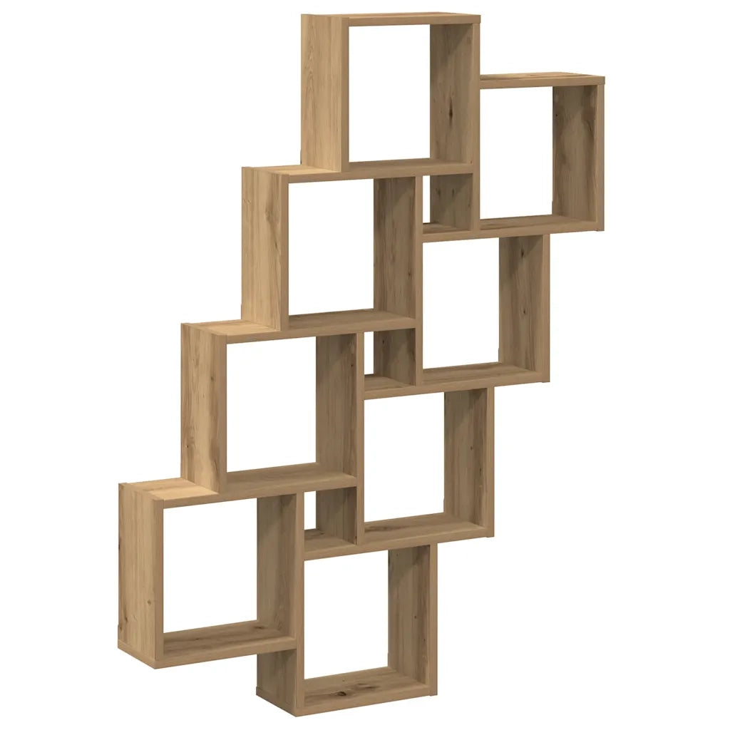 Mensola a Muro | Mensola a parete Cubo Artigianale 90x15x119,5cm Legno Multistrato