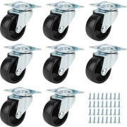 Set di ruote per mobili da 8 pezzi - Capacità di carico 160 kg - Ruote per sedie e tavoli - 40 mm - Duraturo/Inox - Resistenti all'usura
