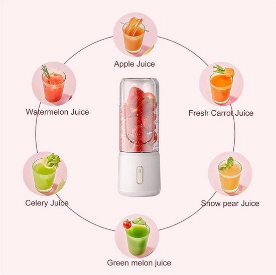 Mini-mixer portatile 500 ml per smoothie e shake - centrifuga per succhi di frutta e verdura per blending effettivo in movimento personale