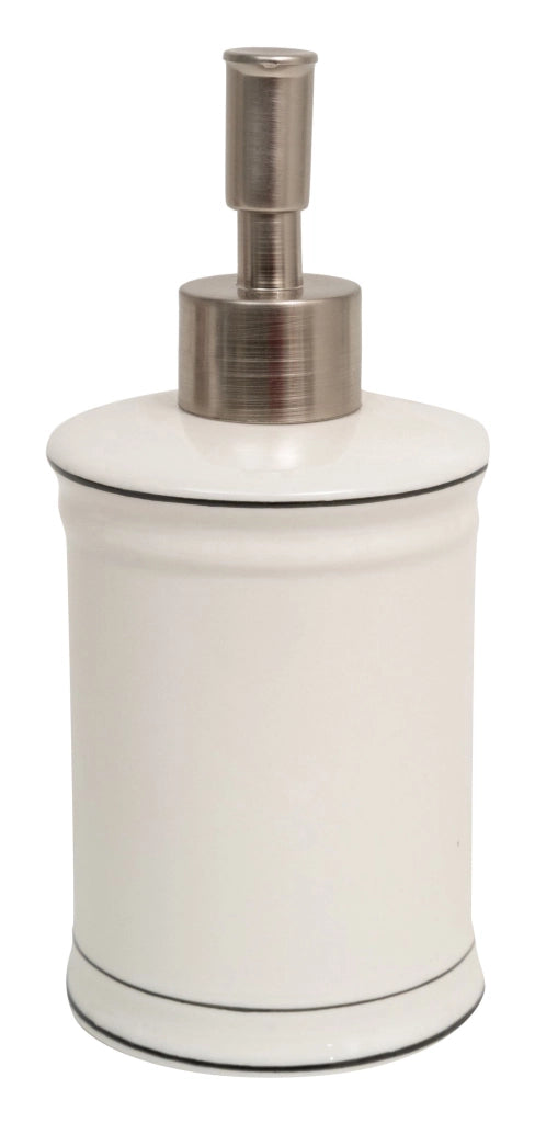 Biscottini Dispenser sapone liquido in porcellana bianca decorata "Powder Soap" L8,5xPR8,5xH18 cm