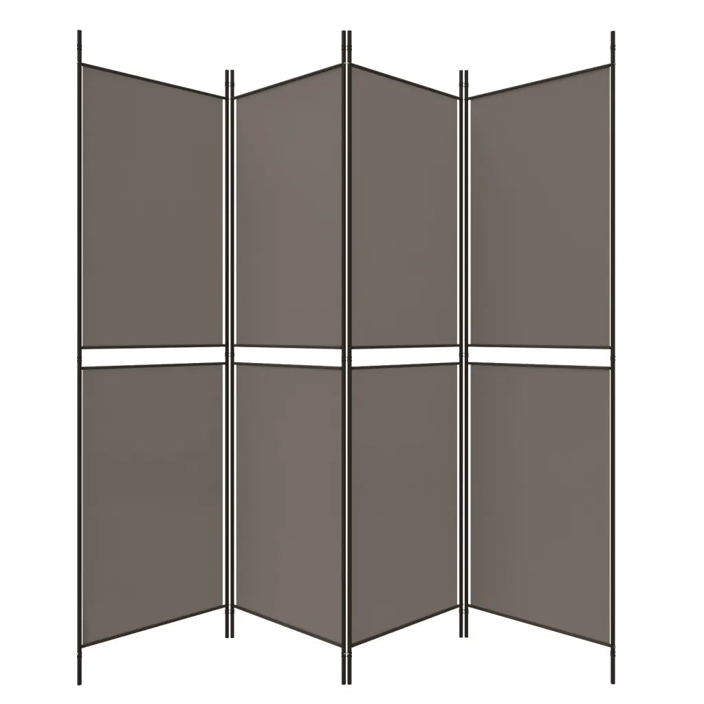 Divisorio a 4 Pannelli Antracite 200x180 cm Tessuto cod mxl 64308