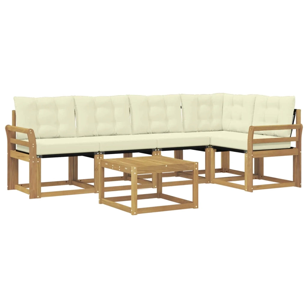 Set di divani da esterno con cuscino 6 pcs Bianco e Crema 3389500