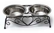 Ciotola alimentare sostenibile per cani - Ciotola per cibo per cani - Ciotola per acqua - Doppio contenitore - Ciotola in acciaio inossidabile 26x13x8,5cm