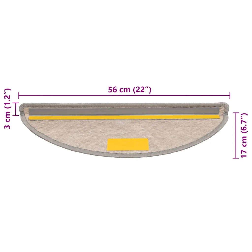 Tappeti Autoadesivi Scale Aspetto Sisal 15pz 56x17x3cm Argento 326859
