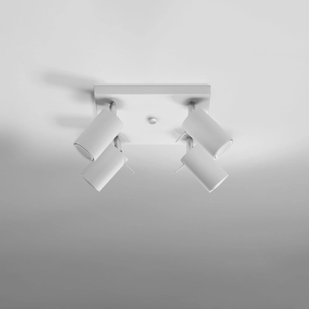 Lampada LED Bittersweet Shimmer Ring a 4 luci regolabile in acciaio bianco da 25 cm