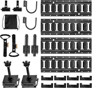 Impianto di Tracciatura E-Track, Set a 4, Travi da 0,4 m, Inclusi Ganci a Forma, Supporti per Strumenti, Supporti per Pannelli, Supporto per Gomme, Alloggi per Cavi, Cappi Terminali e Borsa, Adatto per Van e Caravan.