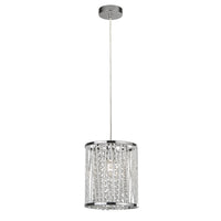 Sospensione Contemporanea Elisa Acciaio Cromo Vetro 1 Luce E27