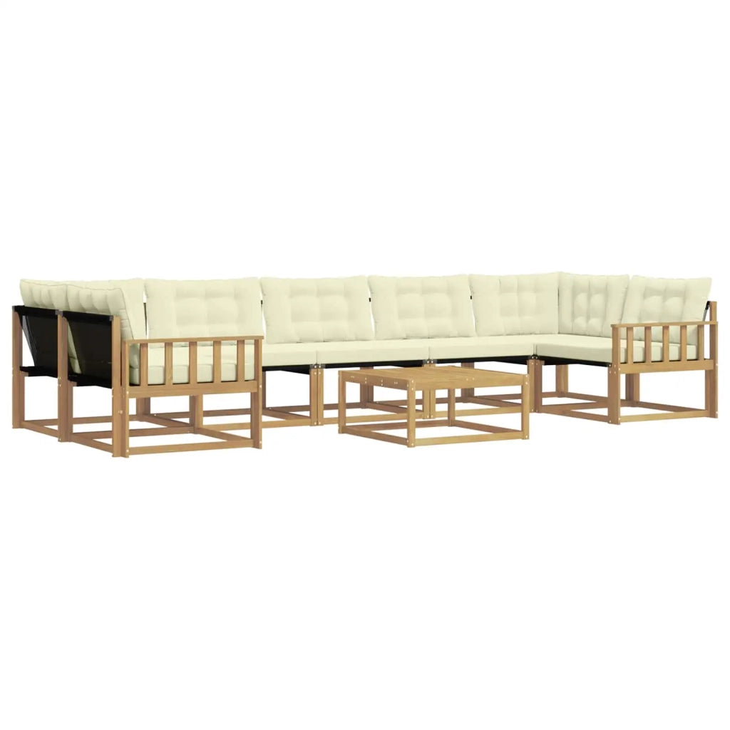 Set di divani da esterno 8 pcs Bianco e Crema 79 x 79 x 37 cm