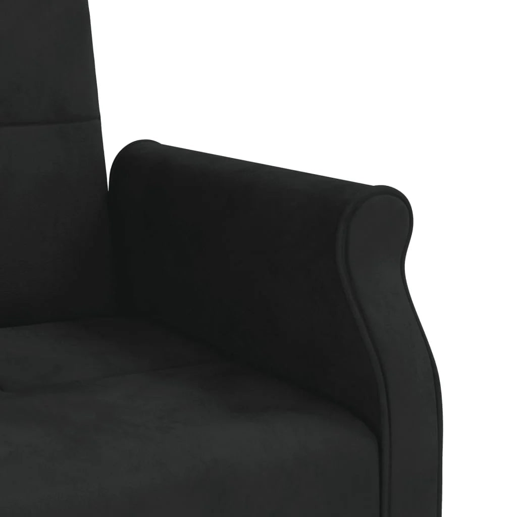 Divano letto con cuscini 216 x 89 x 70 cm velluto nero 02_0019827