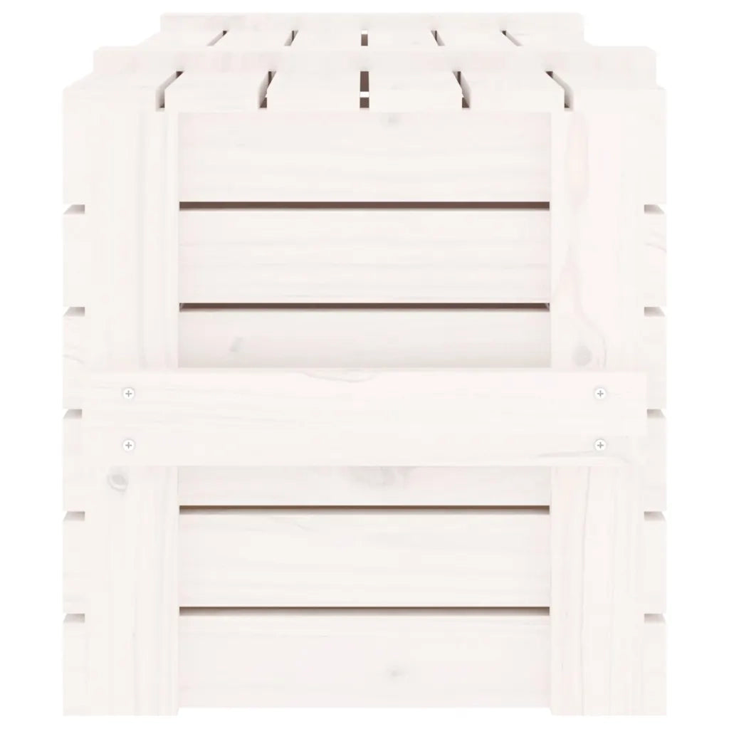 Contenitore Portaoggetti Bianco 91x40,5x42 cm Massello di Pino 824999