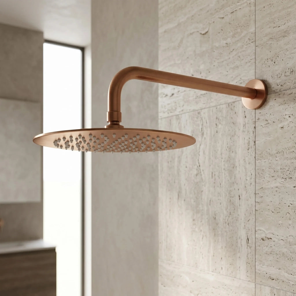 Soffione Doccia Rotondo Rea Js-p014brg 25cm Brush Copper