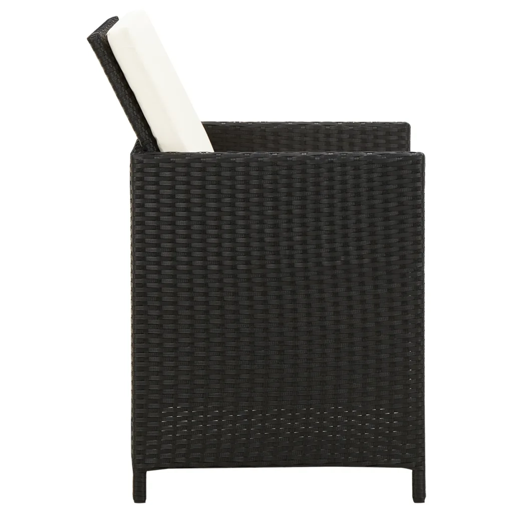 Set Sedie da Giardino con Poggiapiedi 4 pz in Polyrattan Nero cod mxl 23210