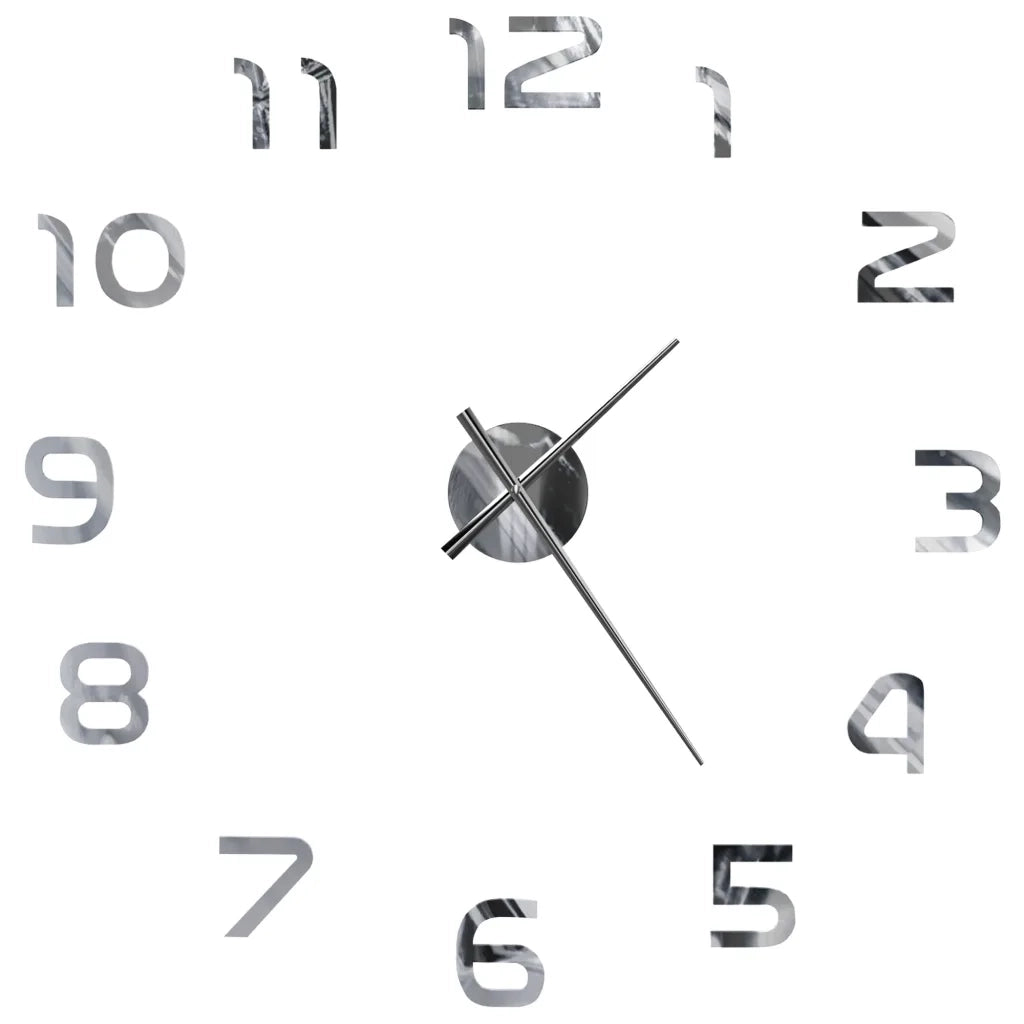 Orologio da Parete 3D in Stile Moderno 100cm XXL Argento 50634