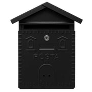 Cassetta postale rustica nera in ferro battuto 280x90xh.350 mm