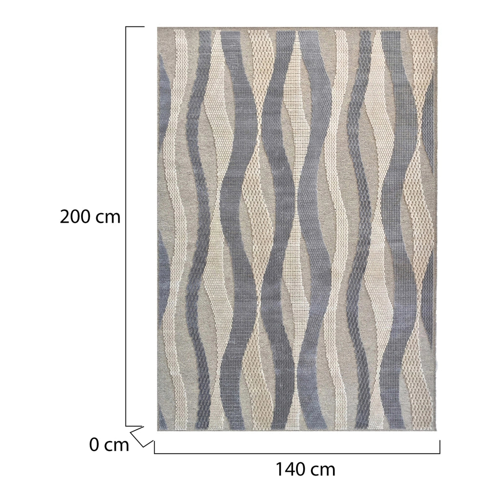 Lasane, Tappeto Punti 820000 m2 Pelo 100% Viscosa base Lana, 200x140 cm Beige