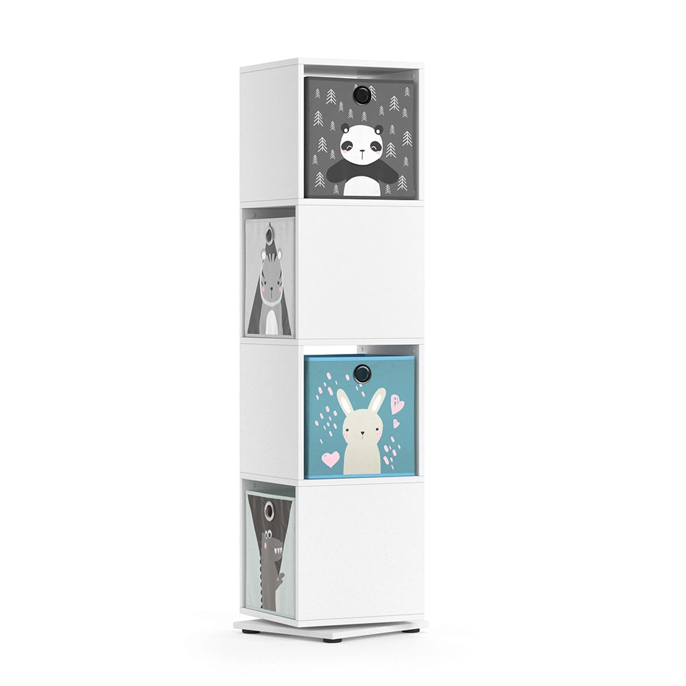 Vicco Libreria bambini Bianco 35.2 x 144.2 cm con 4 scatole pieghevoli