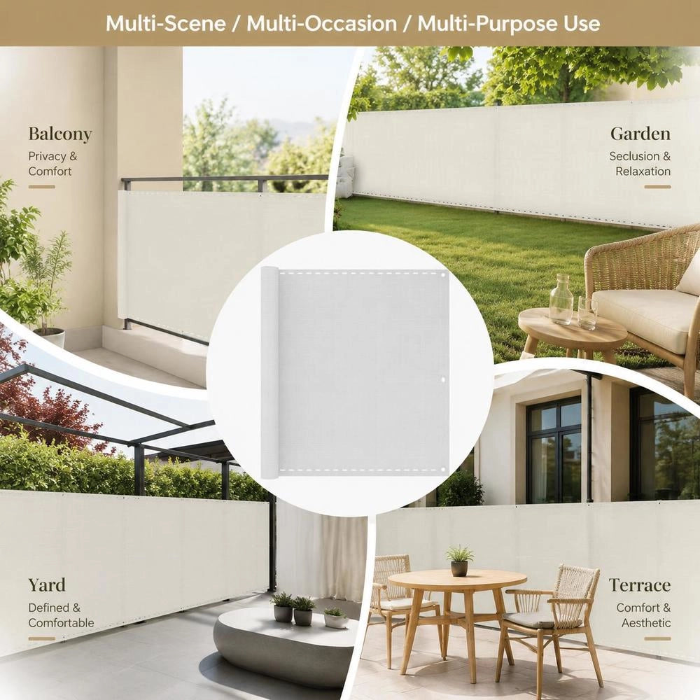 Balcony Privacy Screen, White, 90x500 Cm, HDPE
