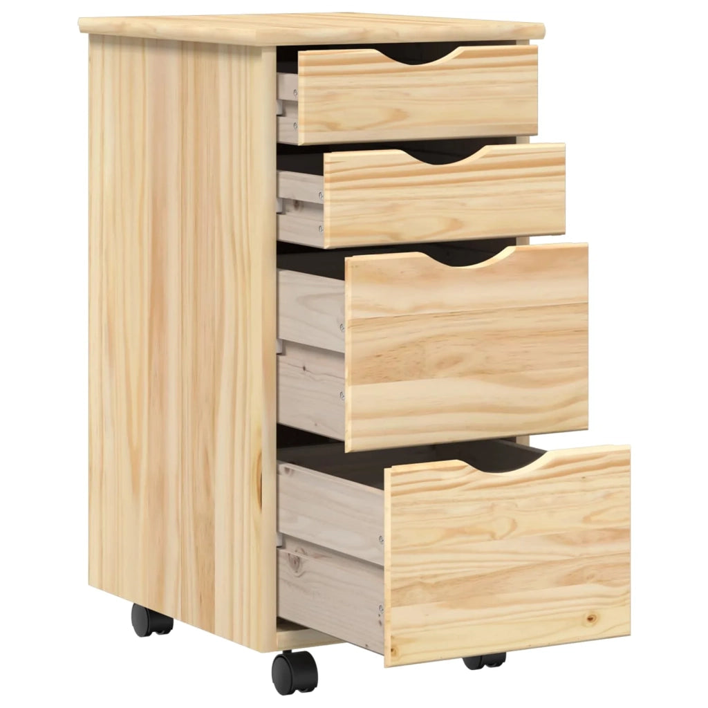 Set scrivania e mobiletto su ruote MOSS 2 pz Marrone 3438794