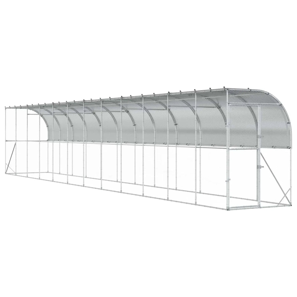 Gabbia per Polli Contro il Muro Argento 600 x 150 x 215 cm 3434725