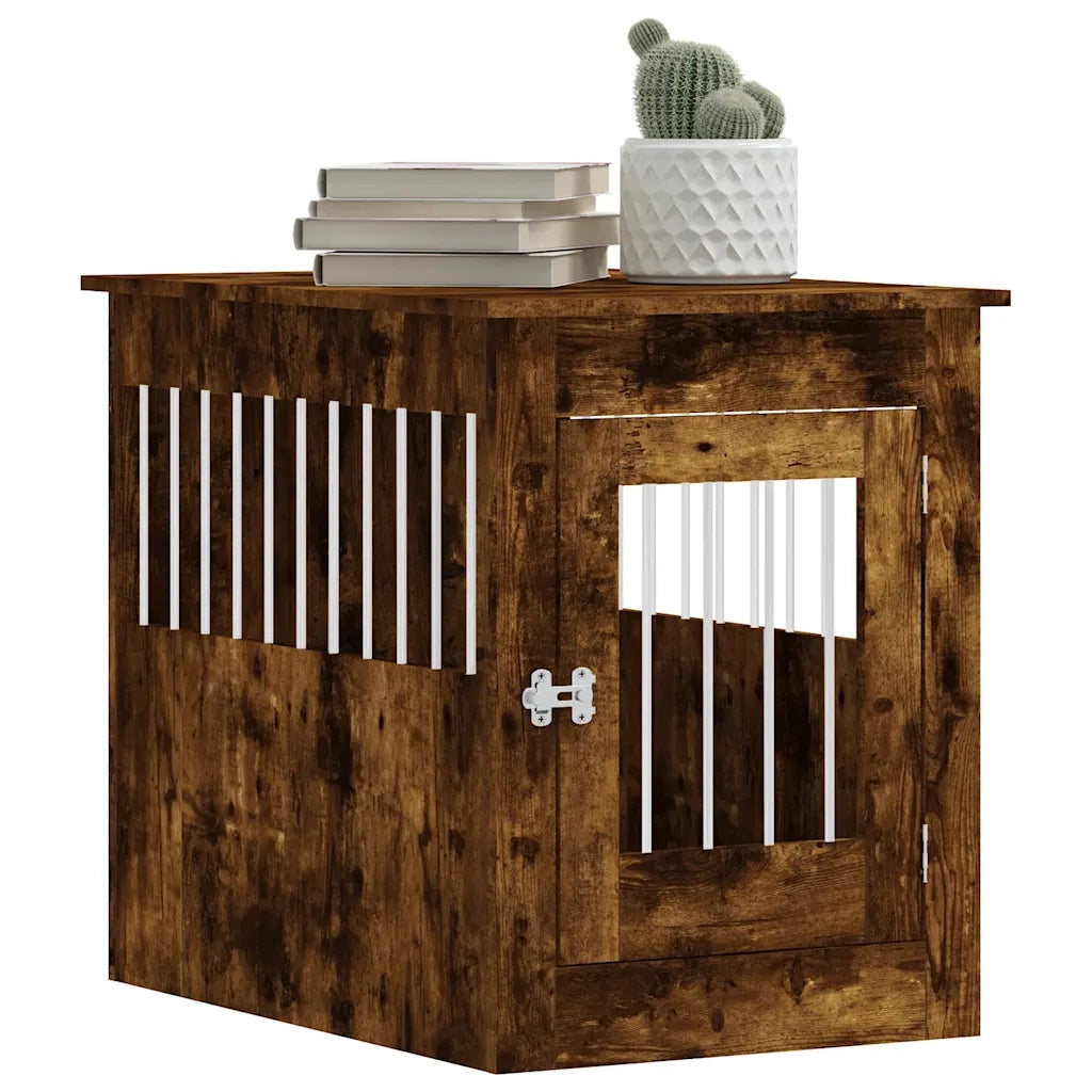 Gabbia Cani da Arredamento Rovere Fumo 55x80x68cm Multistrato 838327