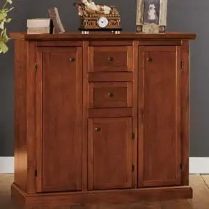 Credenza madia buffet in legno noce scuro arte povera mod modena 3 porte 2 cassetti