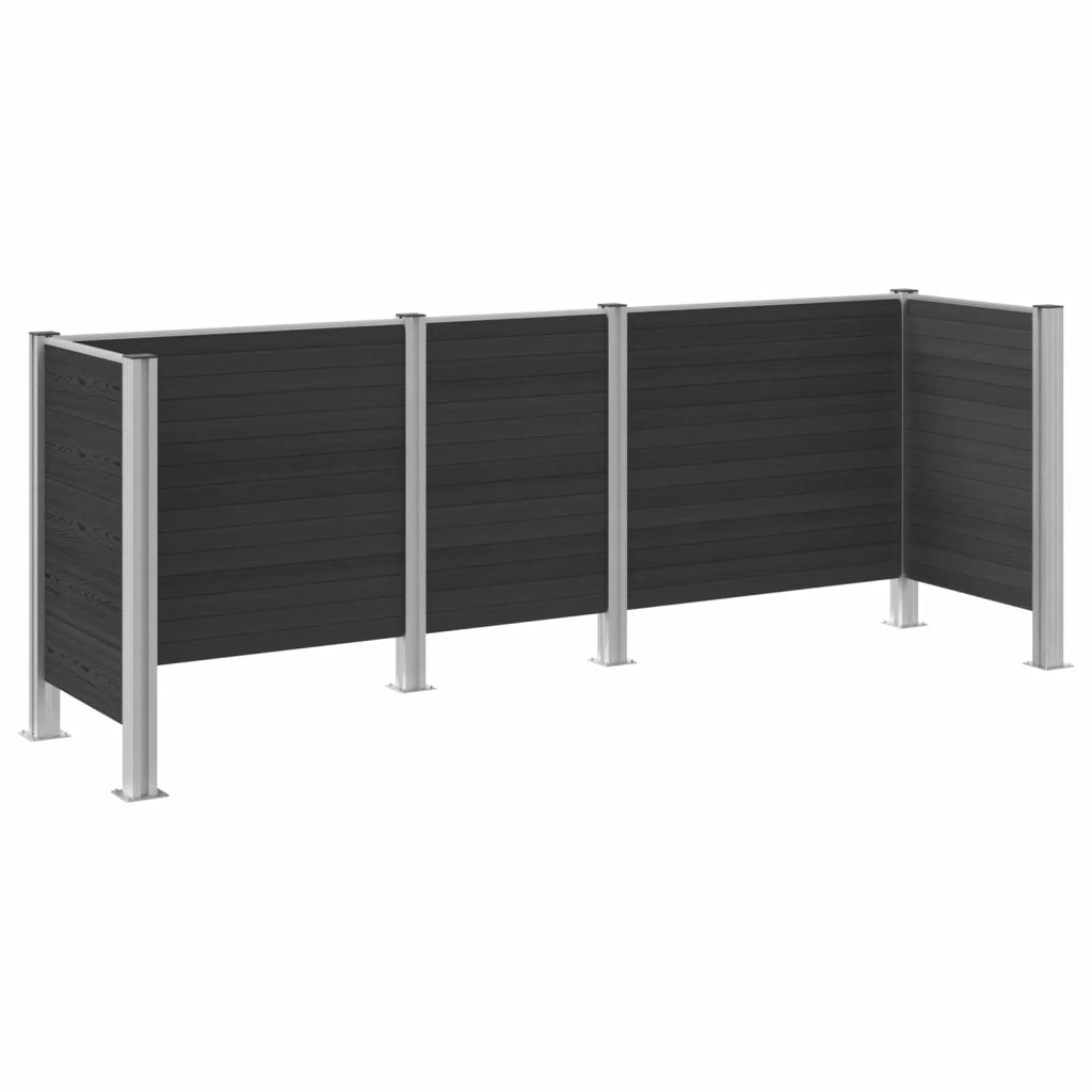Recinzione Contenitore per Rifiuti Grigio 315 x 85 x 115 cm