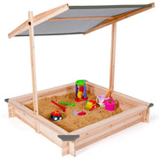 IDMarket - Sabbierra in legno con tetto apribile grigio KIDS