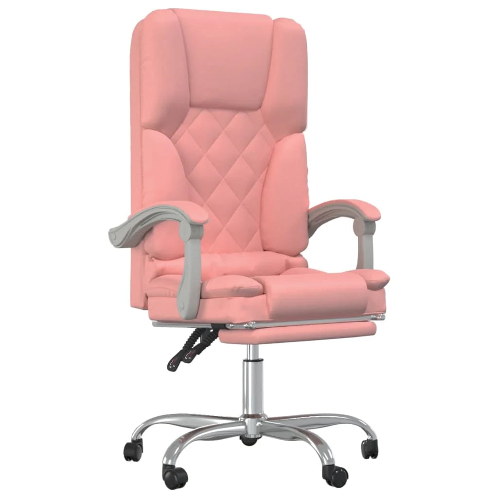 Poltrona da ufficio/studio reclinabile in similpelle rosa per massaggi 02_0025391