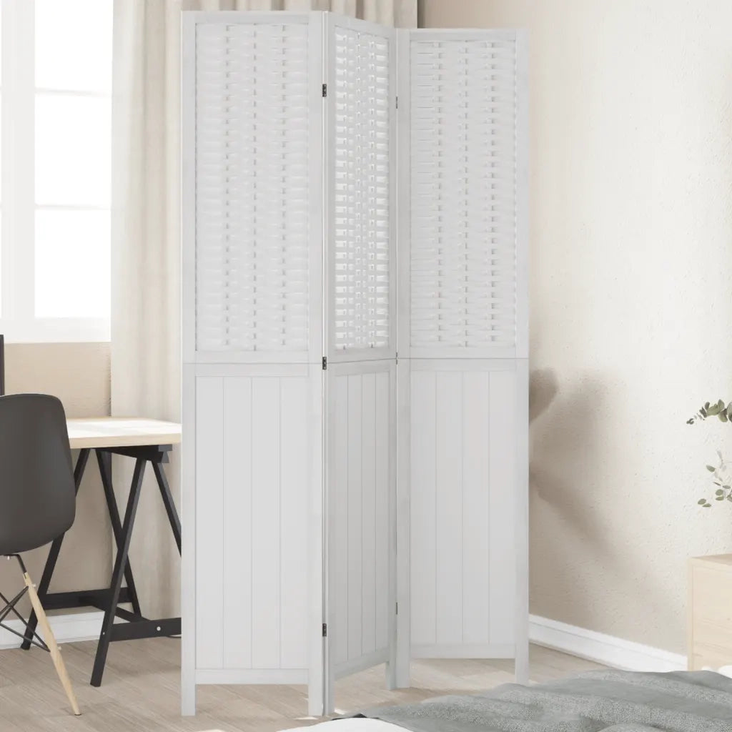Divisorio Ambienti | Divider per stanze | Paravento 3Pannelli Bianco Legno Massello di Paulownia
