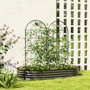 Set 2 grigliati per rampicanti ULEVR 50x120 cm in metallo nero con decoro uccelli
