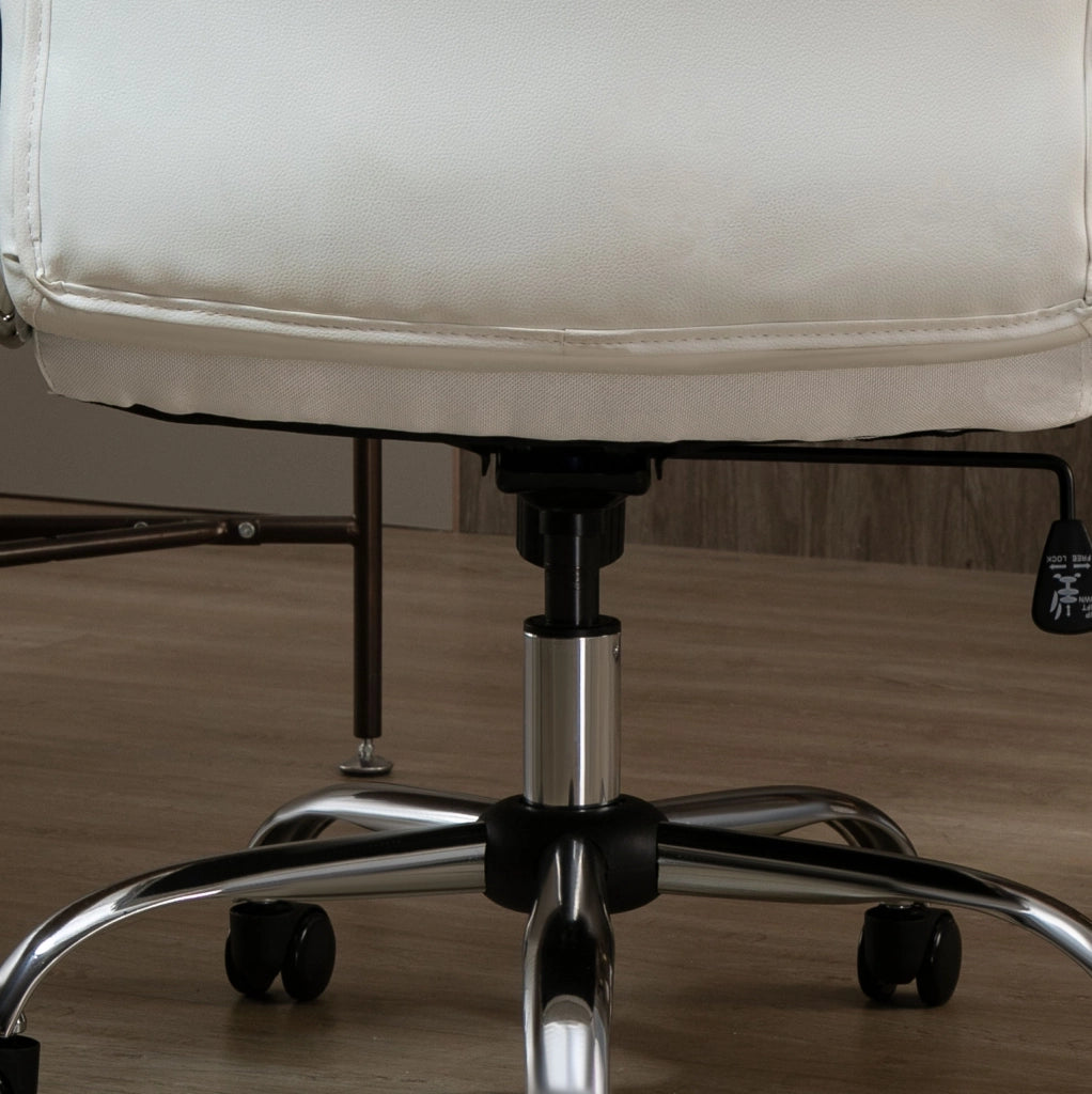 Sedia da ufficio ergonomica bianca con funzione basculante