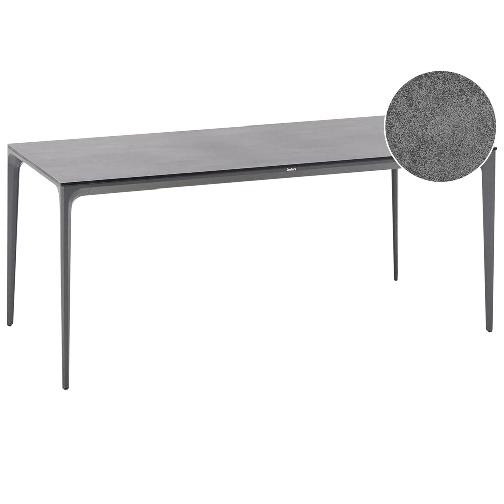 Tavolo da Conferenza Grigio Scuro con Piano in HPL Struttura in Alluminio Alta Resistenza Stile Moderno per Ufficio e Casa