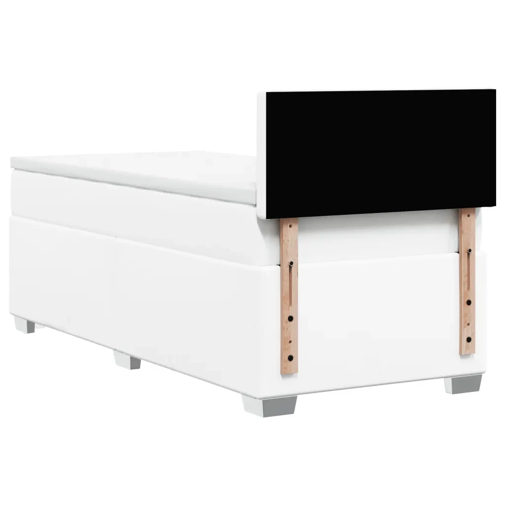 Giroletto a Molle con Materasso Bianco 100x200 cm in Similpelle