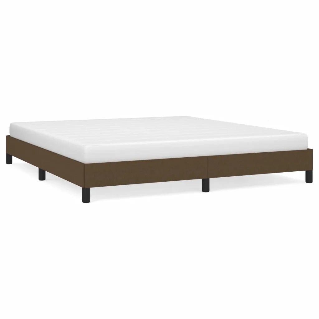Giroletto senza Materasso Marrone Scuro 160x200 cm Tessuto 346731