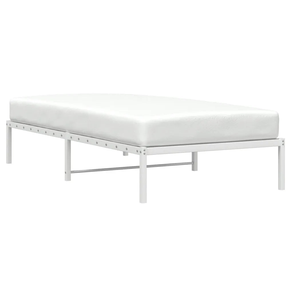 Letto singolo | Letto per adulti | Giroletto in Metallo Bianco 100x190 cm