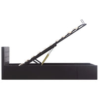 Giroletto con Contenitore Idraulico Nero Similpelle 90x200cm 285510