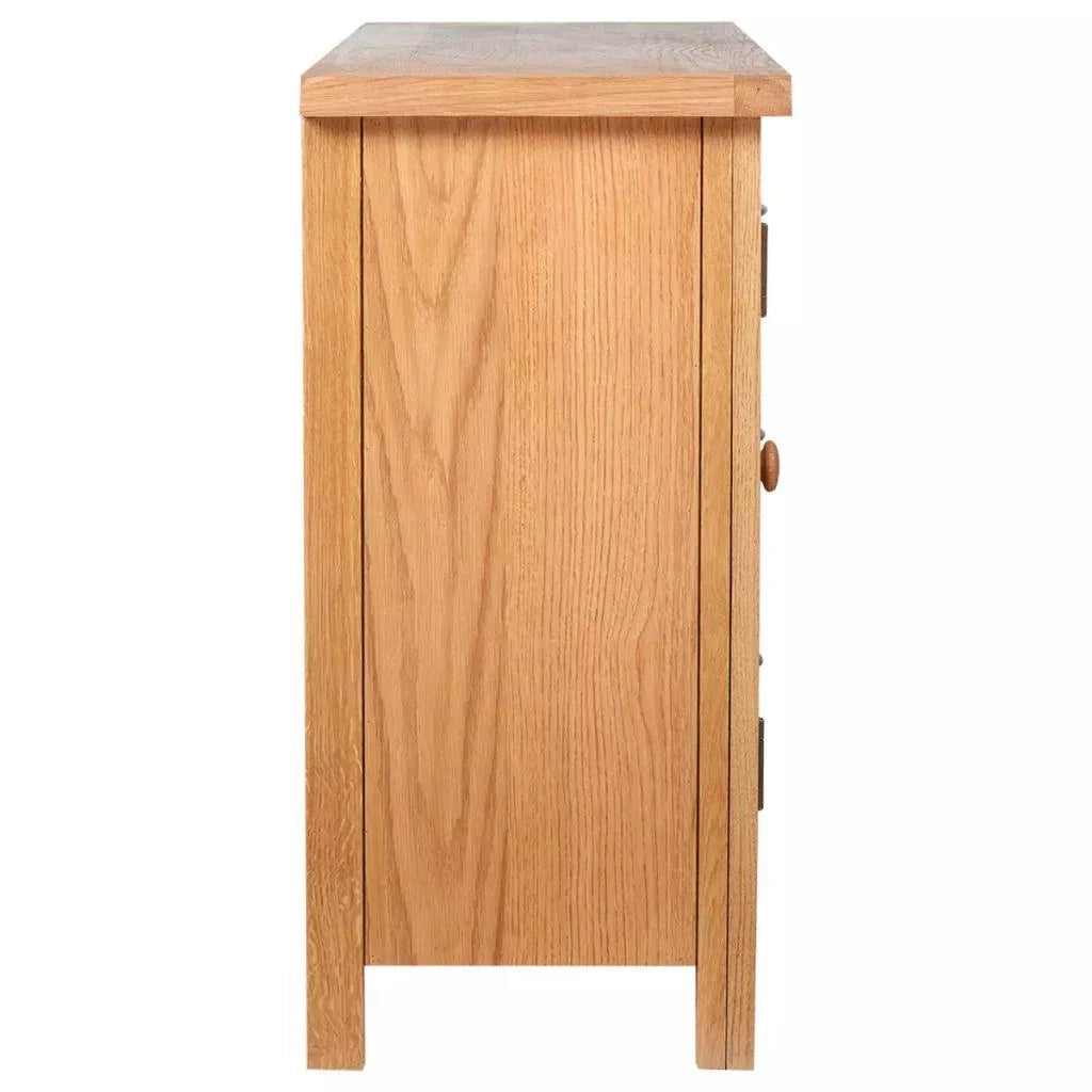 Buffet credenza mobiletto consolle mobile contenitore con 3 cassetti 110 cm legno massello di rovere 4402244
