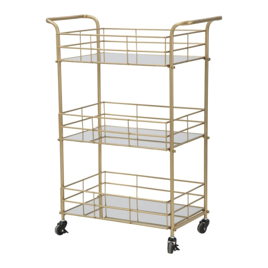 Carrello VKH4, Oro, Metallo, 60x30,5x80 cm