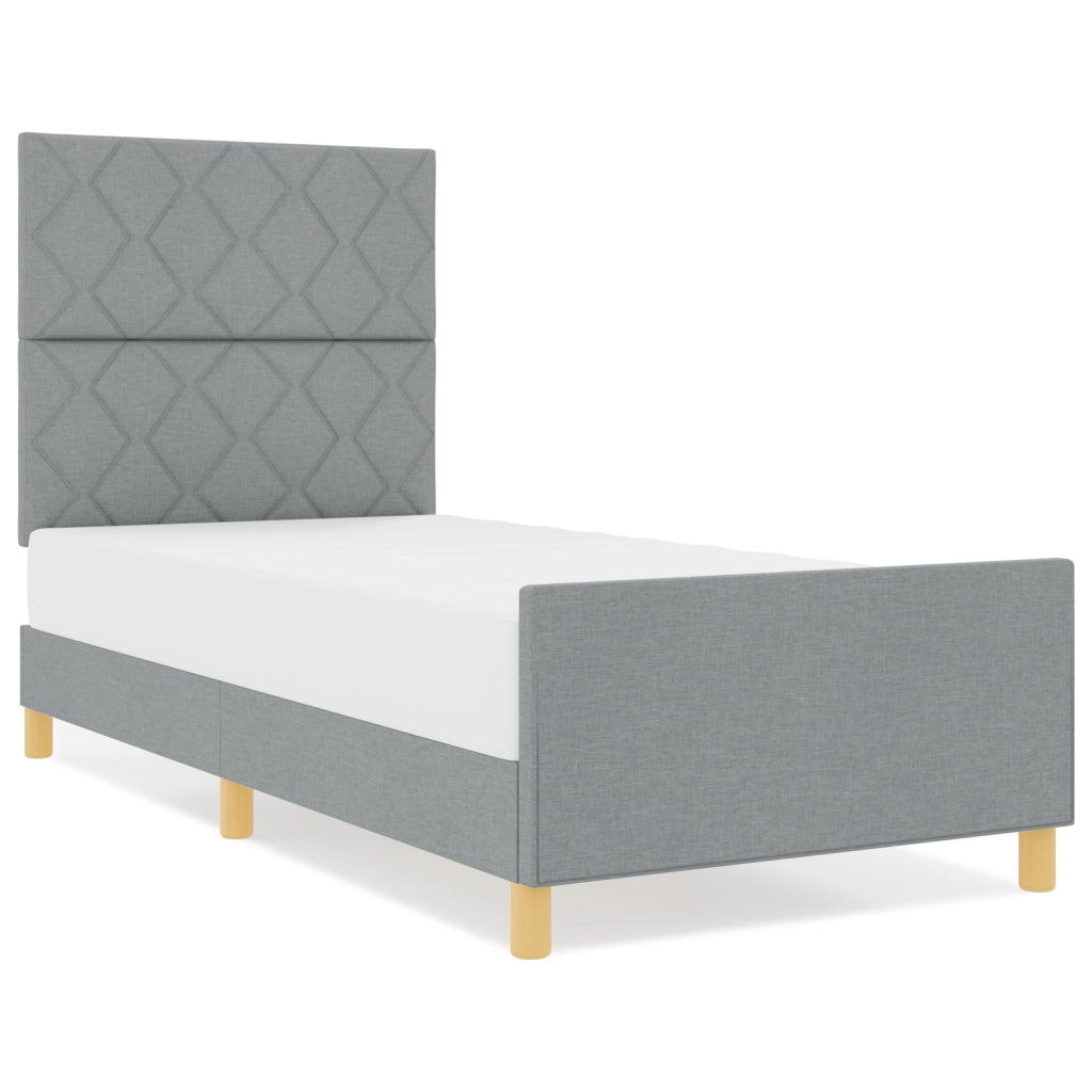Struttura Letto  Grigio chiaro 100x200 cm Tessuto