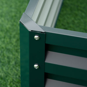 Letto per Orto Rialzato a Fondo Aperto con Rivestimento 120x120x30 cm in Acciaio Zincato Verde