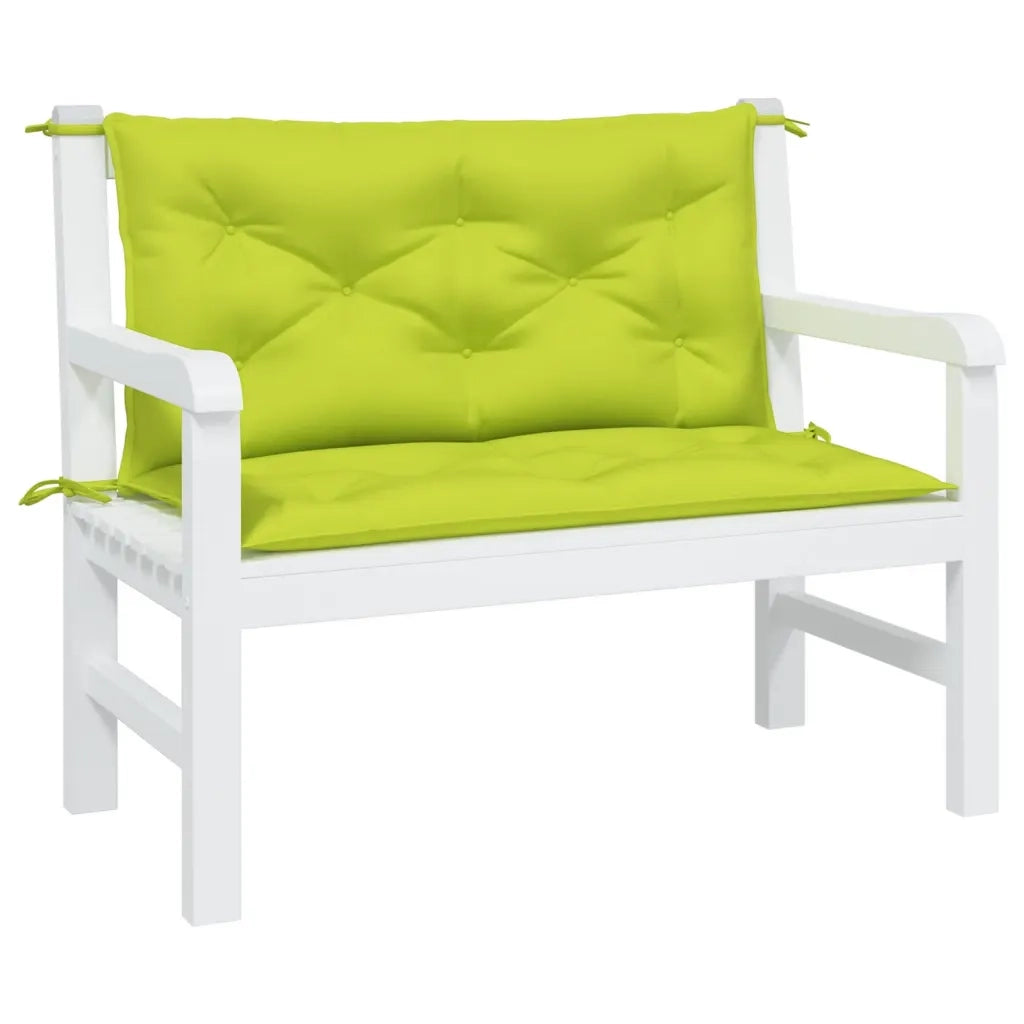 Cuscini per Panca 2 pz-Set di 2 Cuscini per panchina Verde Intenso 100x50x7 cm Tessuto Oxford