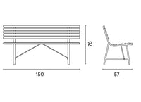 Panca da Giardino in Ferro 3 Posti 150x56x76cm Vorghini Gallipoli Avorio