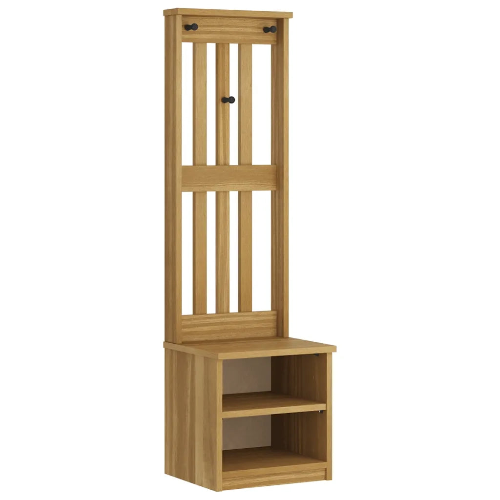 Albero da Ingresso SANDNES 45x40x159,5 cm in Legno di Pino 4010479